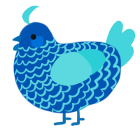 (unnamed), a ultramarine and aqua chicken with a lace pattern