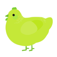 (unnamed), a lime chicken with a neck-band pattern