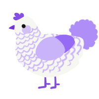 (unnamed), a white and lilac chicken with a lace pattern