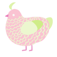 Bille, a rose and apple chicken with a lace pattern