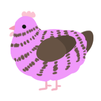 (unnamed), a lavender and bark chicken with a bar pattern