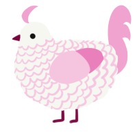 (unnamed), a white and pink chicken with a lace pattern