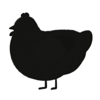 Abstract, a black chicken with a lace pattern