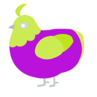 Glow Stick, a amethyst and lime chicken with a head pattern