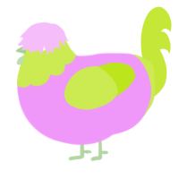 (unnamed), a lavender and lime chicken with a head pattern