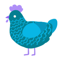 tulip, a sea and cerulean chicken with a lace pattern