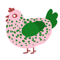 Toe Fungus, a rose and leaf chicken with a speckle pattern