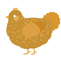 Chunglord, a gold and orange chicken with a speckle pattern