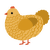 Cuboid, a honey and ochre chicken with a lace pattern