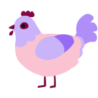 John Chicken, a rose and lilac chicken with a head pattern