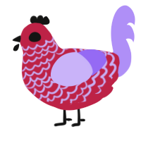 Wisteria, a rose and lilac chicken with a lace pattern