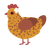 Peep, a orange and russet chicken with a speckle pattern