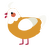 A orange and white chicken with a head pattern
