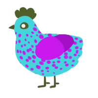 (unnamed), a aqua and amethyst chicken with a speckle pattern