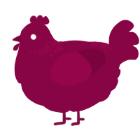 Maroon 3, a maroon chicken with a neck-speckle pattern