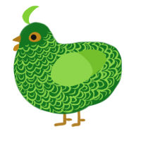 oo, a leaf and grass chicken with a double-lace pattern