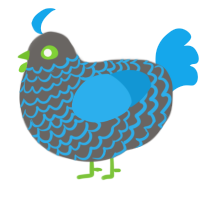 (unnamed), a grey and sky chicken with a lace pattern