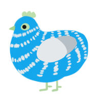 (unnamed), a sky and mist chicken with a bar pattern