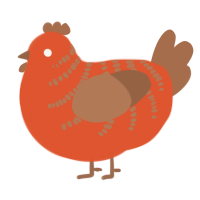 (unnamed), a vermilion and brown chicken with a half-bar pattern