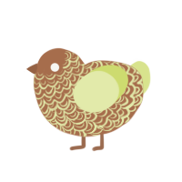 Beak Wyman, a brown and lemon chicken with a double-lace pattern