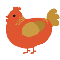 (unnamed), a vermilion and gold chicken with a neck-band pattern