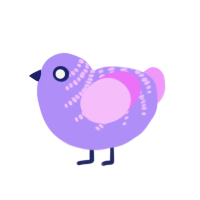 Meteor Shower, a lilac and lavender chicken with a half-bar pattern