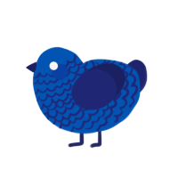 Ult4, a ultramarine and navy chicken with a lace pattern