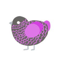 (unnamed), a grey and orchid chicken with a lace pattern