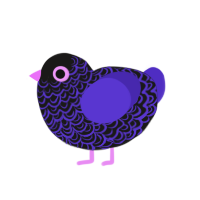 (unnamed), a sable and indigo chicken with a double-lace pattern