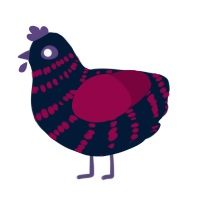 HH, a tumblr and maroon chicken with a bar pattern