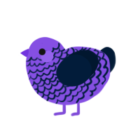 Bawkan Jones, a blurple and tumblr chicken with a lace pattern