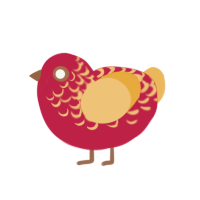 (unnamed), a crimson and honey chicken with a half-lace pattern