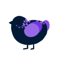 Necklespeckle, a tumblr and blurple chicken with a neck-speckle pattern