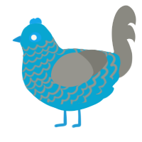 日常, a cerulean and ash chicken with a lace pattern