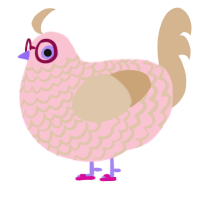 peach fuzz, a rose and beige chicken with a lace pattern