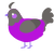 Glowshroom, a amethyst and grey chicken with a head pattern