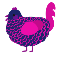 (unnamed), a navy and fuchsia chicken with a lace pattern