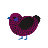 Blackberry, a wine and sable chicken with a lace pattern