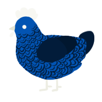 sapphire, a ultramarine and tumblr chicken with a double-lace pattern