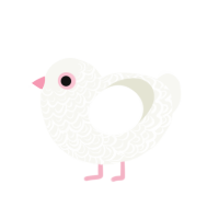 Sunday, a white chicken with a double-lace pattern