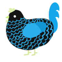 (unnamed), a black and sky chicken with a lace pattern