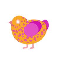 (unnamed), a ochre and orchid chicken with a speckle pattern