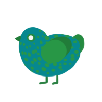 yxx viri, a teal and viridian chicken with a speckle pattern