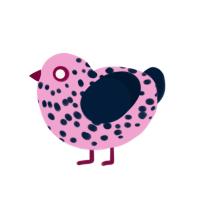 23600 Sickly, a pink and tumblr chicken with a speckle pattern