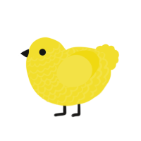 wetter floor sign, a yellow chicken with a lace pattern