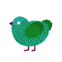 (unnamed), a turquoise and leaf chicken with a lace pattern