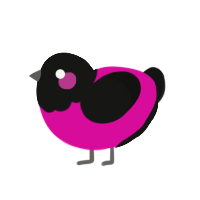 (unnamed), a fuchsia and black chicken with a head pattern