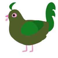 mossy, a olive and leaf chicken