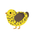 Banana, a yellow and bark chicken with a speckle pattern