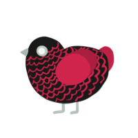 redruM, a sable and crimson chicken with a lace pattern